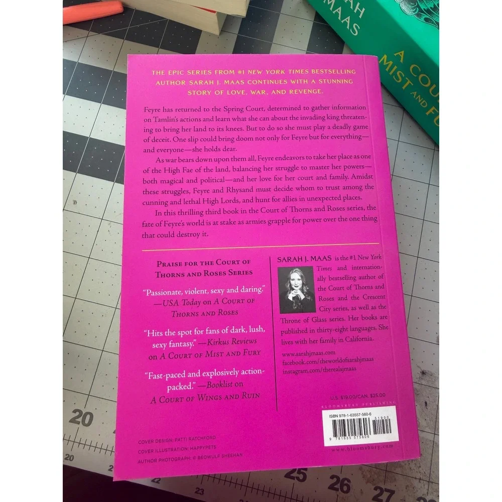 A Court of Wings and Ruin Sarah J Maas ACOTAR Paperback Bloomsbury Pink Book